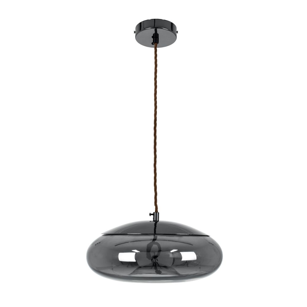GLOBOSTAR® AXTON 00751 Μοντέρνο Κρεμαστό Φωτιστικό Οροφής LED 5W 500lm 180° AC 220-240V IP20 Θερμό Λευκό 2700K - Sanan SMD Chip - Μαύρο & Μαύρο Φιμέ - Μ30 x Π30 x Υ15cm - 2 Xρόνια Εγγύηση
