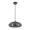 GLOBOSTAR® AXTON 00751 Μοντέρνο Κρεμαστό Φωτιστικό Οροφής LED 5W 500lm 180° AC 220-240V IP20 Θερμό Λευκό 2700K - Sanan SMD Chip - Μαύρο & Μαύρο Φιμέ - Μ30 x Π30 x Υ15cm - 2 Xρόνια Εγγύηση