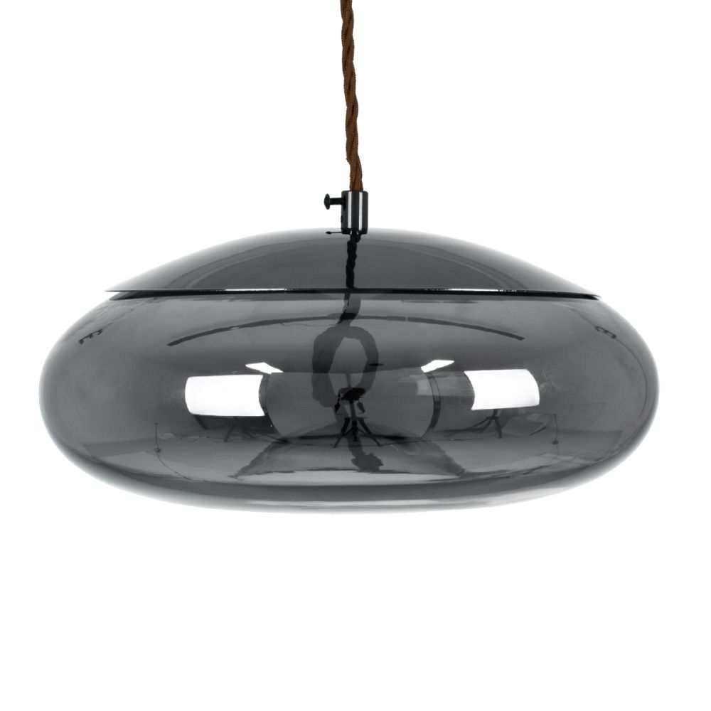 GLOBOSTAR® AXTON 00751 Μοντέρνο Κρεμαστό Φωτιστικό Οροφής LED 5W 500lm 180° AC 220-240V IP20 Θερμό Λευκό 2700K - Sanan SMD Chip - Μαύρο & Μαύρο Φιμέ - Μ30 x Π30 x Υ15cm - 2 Xρόνια Εγγύηση
