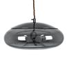 GLOBOSTAR® AXTON 00751 Μοντέρνο Κρεμαστό Φωτιστικό Οροφής LED 5W 500lm 180° AC 220-240V IP20 Θερμό Λευκό 2700K - Sanan SMD Chip - Μαύρο & Μαύρο Φιμέ - Μ30 x Π30 x Υ15cm - 2 Xρόνια Εγγύηση