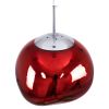 GLOBOSTAR® DIXAR 00763 Μοντέρνο Κρεμαστό Φωτιστικό Οροφής με Ντουί 1 x E27 AC 220-240V IP20 - Κόκκινο & Ασημί - Μ36 x Π36 x Υ45cm