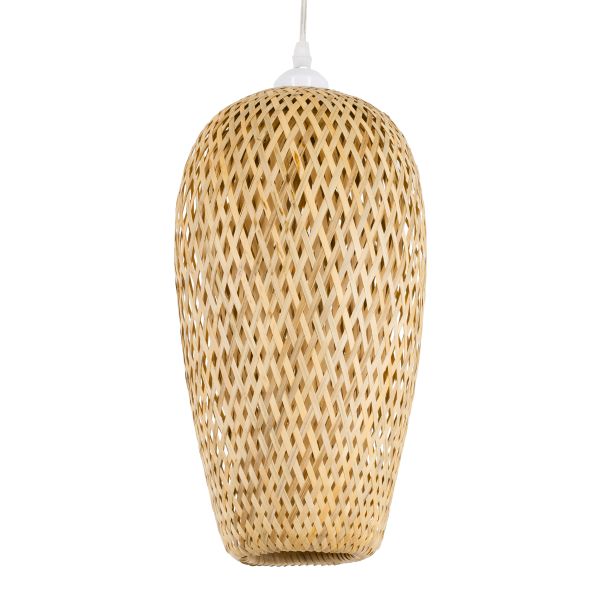 GLOBOSTAR® SAN TROPEZ 00764 Boho Κρεμαστό Φωτιστικό Οροφής με Ντουί 1 x E27 AC 220-240V IP20 - Μπεζ - Μ19 x Π19 x Υ42cm