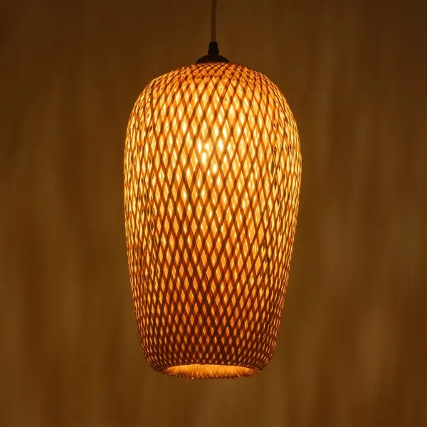 GLOBOSTAR® SAN TROPEZ 00764 Boho Κρεμαστό Φωτιστικό Οροφής με Ντουί 1 x E27 AC 220-240V IP20 - Μπεζ - Μ19 x Π19 x Υ42cm