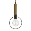GLOBOSTAR® OLVERO 00772 Μοντέρνο Κρεμαστό Φωτιστικό Οροφής με Ντουί 1 x E27 AC 220-240V IP20 - Μαύρο & Χρυσό - Μ18 x Π4 x Y38cm