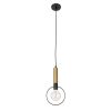 GLOBOSTAR® OLVERO 00772 Μοντέρνο Κρεμαστό Φωτιστικό Οροφής με Ντουί 1 x E27 AC 220-240V IP20 - Μαύρο & Χρυσό - Μ18 x Π4 x Y38cm