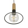 GLOBOSTAR® OLVERO 00772 Μοντέρνο Κρεμαστό Φωτιστικό Οροφής με Ντουί 1 x E27 AC 220-240V IP20 - Μαύρο & Χρυσό - Μ18 x Π4 x Y38cm