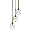GLOBOSTAR® OLVERO 00773 Μοντέρνο Κρεμαστό Φωτιστικό Οροφής με Ντουί 3 x E27 AC 220-240V IP20 - Μαύρο & Χρυσό - Μ30 x Π30 x Y130cm