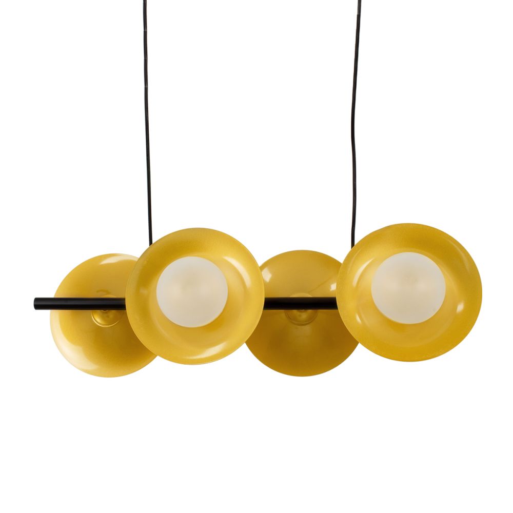 GLOBOSTAR® JOLIET 00782 Μοντέρνο Κρεμαστό Φωτιστικό Οροφής με Ντουί 4 x G9 AC 220-240V IP20 - Μαύρο & Χρυσό - Μ65 x Π28 x Υ20cm