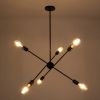 GLOBOSTAR® ZANE 00784 Μοντέρνο Φωτιστικό Οροφής με Ντουί 6 x E27 AC 220-240V IP20 - Μαύρο - Μ70 x Π70 x Υ100cm