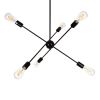 GLOBOSTAR® ZANE 00784 Μοντέρνο Φωτιστικό Οροφής με Ντουί 6 x E27 AC 220-240V IP20 - Μαύρο - Μ70 x Π70 x Υ100cm