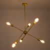 GLOBOSTAR® ZANE 00786 Μοντέρνο Φωτιστικό Οροφής με Ντουί 6 x E27 AC 220-240V IP20 - Χρυσό - Μ70 x Π70 x Υ100cm