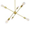 GLOBOSTAR® ZANE 00786 Μοντέρνο Φωτιστικό Οροφής με Ντουί 6 x E27 AC 220-240V IP20 - Χρυσό - Μ70 x Π70 x Υ100cm