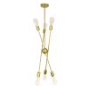 GLOBOSTAR® ZANE 00786 Μοντέρνο Φωτιστικό Οροφής με Ντουί 6 x E27 AC 220-240V IP20 - Χρυσό - Μ70 x Π70 x Υ100cm