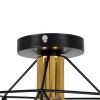 GLOBOSTAR® TRON 00792 Μοντέρνο Φωτιστικό Οροφής με Ντουί 1 x E27 AC 220-240V IP20 - Μαύρο & Χρυσό - Μ18 x Π18 x Υ19.5cm