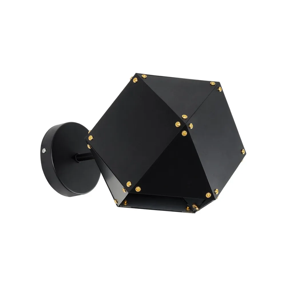 GLOBOSTAR® WELLES 00794 Μοντέρνο Φωτιστικό Τοίχου - Απλίκα με Ντουί 1 x E14 AC 220-240V IP20 - Μαύρο - Μ17 x Π28 x Υ17cm
