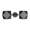 GLOBOSTAR® WELLES 00795 Μοντέρνο Φωτιστικό Τοίχου - Απλίκα με Ντουί 2 x E14 AC 220-240V IP20 - Μαύρο - Μ52 x Π21 x Υ17cm