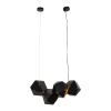 GLOBOSTAR® WELLES REPLICA 00796 Μοντέρνο Κρεμαστό Φωτιστικό Οροφής με Ντουί 4 x E14 AC 220-240V IP20 - Μαύρο & Χρυσό - Μ68 x Π32 x Υ30cm