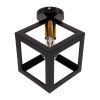 GLOBOSTAR® CUBE 00799 Μοντέρνο Φωτιστικό Οροφής με Ντουί 1 x E27 AC 220-240V IP20 - Μαύρο & Χρυσό - Μ25 x Π25 x Υ25cm