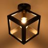 GLOBOSTAR® CUBE 00799 Μοντέρνο Φωτιστικό Οροφής με Ντουί 1 x E27 AC 220-240V IP20 - Μαύρο & Χρυσό - Μ25 x Π25 x Υ25cm