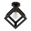 GLOBOSTAR® CUBE 00799 Μοντέρνο Φωτιστικό Οροφής με Ντουί 1 x E27 AC 220-240V IP20 - Μαύρο & Χρυσό - Μ25 x Π25 x Υ25cm