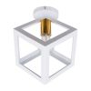 GLOBOSTAR® CUBE 00800 Μοντέρνο Φωτιστικό Οροφής με Ντουί 1 x E27 AC 220-240V IP20 - Λευκό & Χρυσό - Μ25 x Π25 x Υ25cm