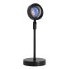 GloboStar® 00816 Επιτραπέζιο Φωτιστικό Πορτατίφ LED 12W 600lm 180° DC 5V IP20 Κίτρινο - Πράσινο - Κόκκινο - Πορτοκαλί RAINBOW EFFECT Μαύρο Μέταλλο με Διάφανο Πλαστικό - Μ10 x Π10 x Υ26.5cm - 2 Xρόνια Εγγύηση