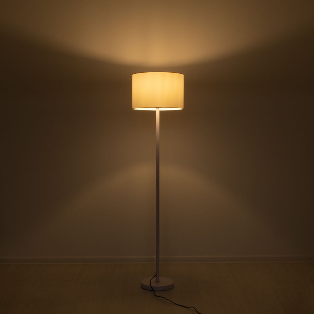 GLOBOSTAR® ASHLEY 00823 Μοντέρνο Επιδαπέδιο Φωτιστικό με Ντουί 1 x E27 AC 220-240V IP20 - Λευκό - Μ35 x Π35 x Υ145cm