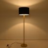 GLOBOSTAR® ASHLEY 00825 Μοντέρνο Επιδαπέδιο Φωτιστικό με Ντουί 1 x E27 AC 220-240V IP20 - Μαύρο & Χρυσό - Μ40 x Π40 x Υ148cm