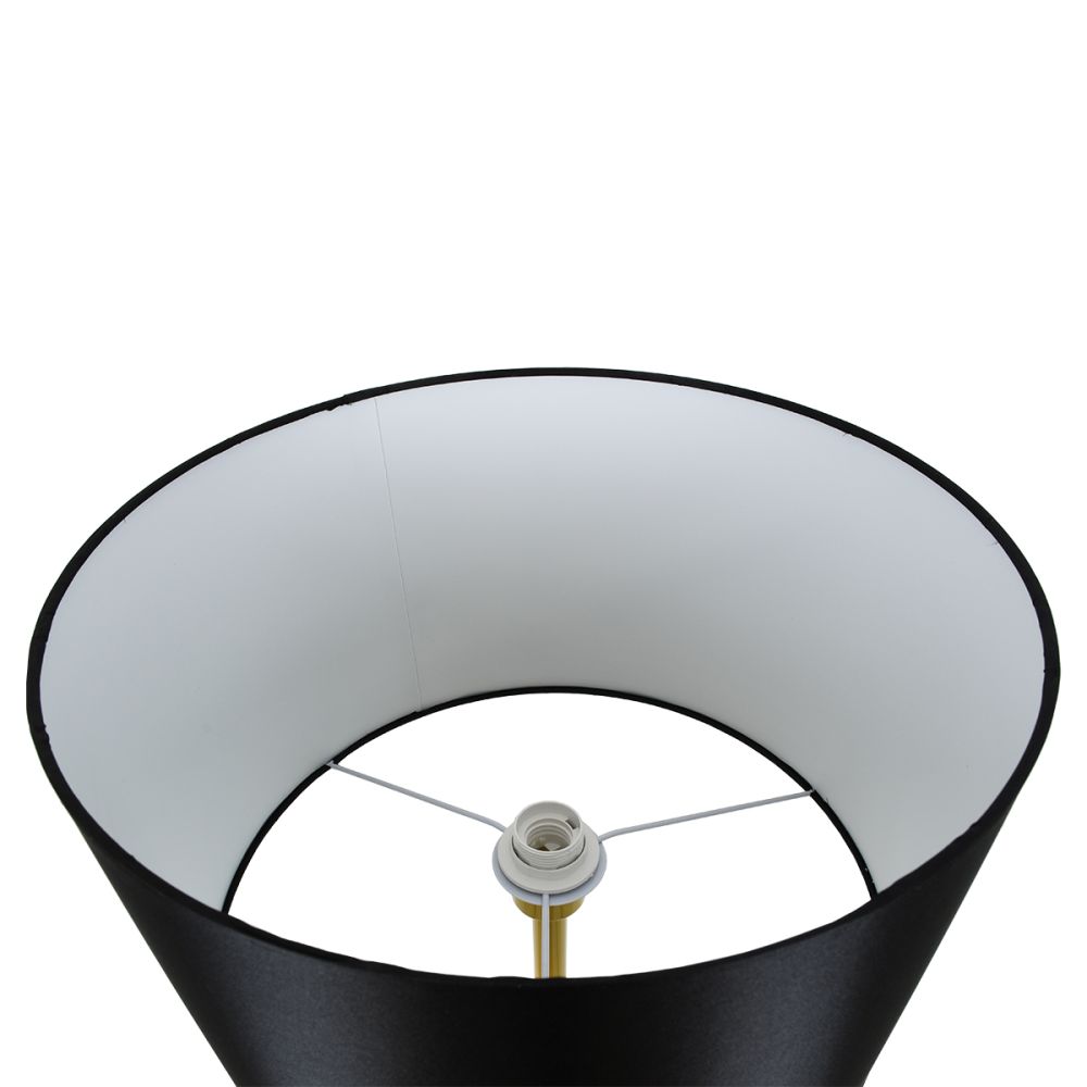 GLOBOSTAR® ASHLEY 00825 Μοντέρνο Επιδαπέδιο Φωτιστικό με Ντουί 1 x E27 AC 220-240V IP20 - Μαύρο & Χρυσό - Μ40 x Π40 x Υ148cm