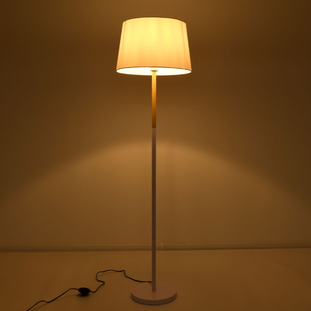 GLOBOSTAR® CEDAR 00828 Μοντέρνο Επιδαπέδιο Φωτιστικό με Ντουί 1 x E27 AC 220-240V IP20 - Λευκό & Μπεζ - Μ40 x Π40 x Υ148cm