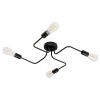 GLOBOSTAR® LIBERTA 00838 Vintage Φωτιστικό Οροφής με Ντουί 4 x E27 AC 220-240V IP20 - Μαύρο - Μ44.5 x Π44.5 x Υ12cm