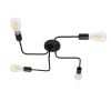 GLOBOSTAR® LIBERTA 00838 Vintage Φωτιστικό Οροφής με Ντουί 4 x E27 AC 220-240V IP20 - Μαύρο - Μ44.5 x Π44.5 x Υ12cm