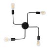 GLOBOSTAR® LIBERTA 00838 Vintage Φωτιστικό Οροφής με Ντουί 4 x E27 AC 220-240V IP20 - Μαύρο - Μ44.5 x Π44.5 x Υ12cm