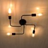 GLOBOSTAR® LIBERTA 00838 Vintage Φωτιστικό Οροφής με Ντουί 4 x E27 AC 220-240V IP20 - Μαύρο - Μ44.5 x Π44.5 x Υ12cm