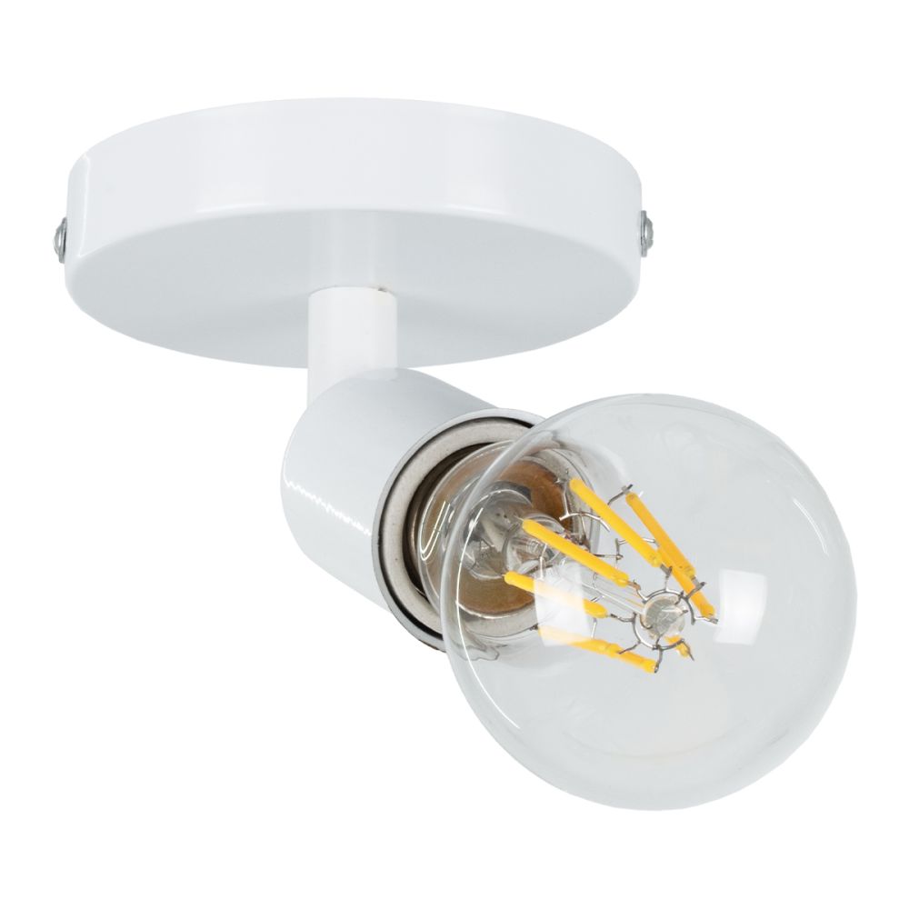 GLOBOSTAR® SARA 00842 Μοντέρνο Φωτιστικό Οροφής με Ντουί 1 x E27 AC 220-240V IP20 - Λευκό - Μ10 x Π10 x Υ10.3cm
