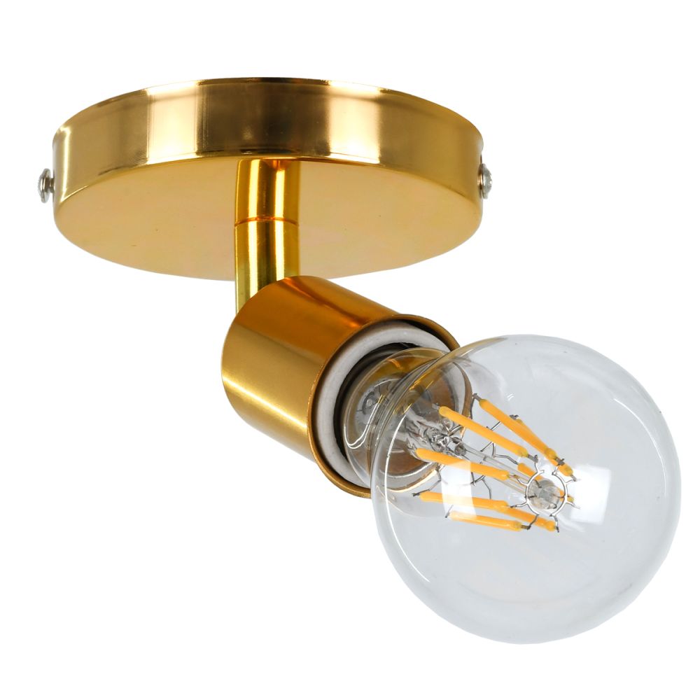 GLOBOSTAR® SARA 00845 Μοντέρνο Φωτιστικό Οροφής με Ντουί 1 x E27 AC 220-240V IP20 - Χρυσό - Μ10 x Π10 x Υ10.3cm