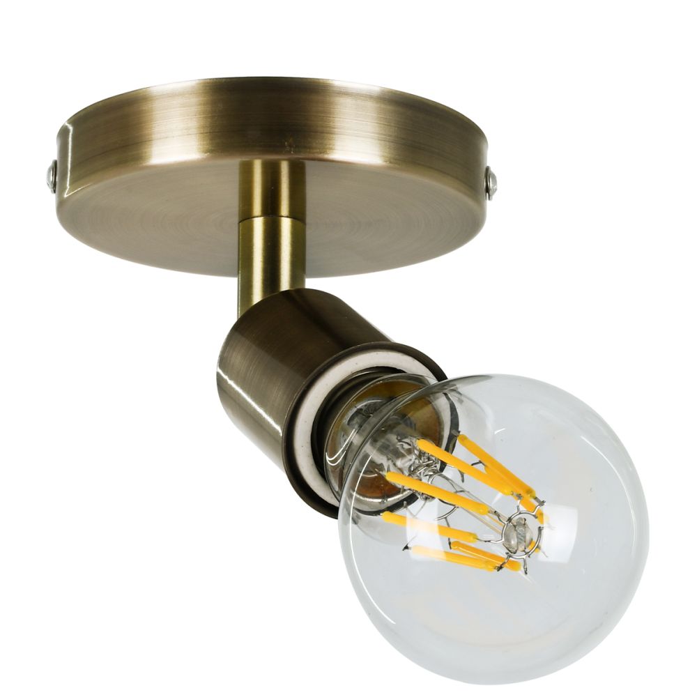 GLOBOSTAR® SARA 00847 Μοντέρνο Φωτιστικό Οροφής με Ντουί 1 x E27 AC 220-240V IP20 - Χρυσό Βούρτσας - Μ10 x Π10 x Υ10.3cm