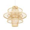 GLOBOSTAR® BALI 00861 Boho Κρεμαστό Φωτιστικό Οροφής με Ντουί 1 x E27 AC 220-240V IP20 - Μπεζ - Μ45 x Π45 x Υ42.5cm