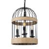 GLOBOSTAR® MERLIN 00865 Vintage Κρεμαστό Φωτιστικό Οροφής με Ντουί 3 x E14 AC 220-240V IP20 - Μαύρο & Μπεζ - Μ28 x Π28 x Υ40cm