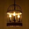 GLOBOSTAR® MERLIN 00865 Vintage Κρεμαστό Φωτιστικό Οροφής με Ντουί 3 x E14 AC 220-240V IP20 - Μαύρο & Μπεζ - Μ28 x Π28 x Υ40cm