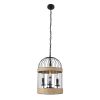 GLOBOSTAR® MERLIN 00865 Vintage Κρεμαστό Φωτιστικό Οροφής με Ντουί 3 x E14 AC 220-240V IP20 - Μαύρο & Μπεζ - Μ28 x Π28 x Υ40cm
