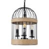 GLOBOSTAR® MERLIN 00865 Vintage Κρεμαστό Φωτιστικό Οροφής με Ντουί 3 x E14 AC 220-240V IP20 - Μαύρο & Μπεζ - Μ28 x Π28 x Υ40cm