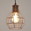 GLOBOSTAR® CAGE 00866 Vintage Κρεμαστό Φωτιστικό Οροφής με Ντουί 1 x E27 AC 220-240V IP20 - Χάλκινο - Μ15 x Π15 x Υ22cm