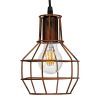 GLOBOSTAR® CAGE 00866 Vintage Κρεμαστό Φωτιστικό Οροφής με Ντουί 1 x E27 AC 220-240V IP20 - Χάλκινο - Μ15 x Π15 x Υ22cm