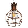 GLOBOSTAR® CAGE 00866 Vintage Κρεμαστό Φωτιστικό Οροφής με Ντουί 1 x E27 AC 220-240V IP20 - Χάλκινο - Μ15 x Π15 x Υ22cm