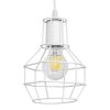 GLOBOSTAR® CAGE 00867 Vintage Κρεμαστό Φωτιστικό Οροφής με Ντουί 1 x E27 AC 220-240V IP20 - Λευκό - Μ15 x Π15 x Υ22cm