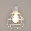 GLOBOSTAR® CAGE 00867 Vintage Κρεμαστό Φωτιστικό Οροφής με Ντουί 1 x E27 AC 220-240V IP20 - Λευκό - Μ15 x Π15 x Υ22cm