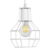 GLOBOSTAR® CAGE 00867 Vintage Κρεμαστό Φωτιστικό Οροφής με Ντουί 1 x E27 AC 220-240V IP20 - Λευκό - Μ15 x Π15 x Υ22cm