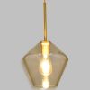 GLOBOSTAR® AMARIS 00869 Μοντέρνο Κρεμαστό Φωτιστικό Οροφής με Ντουί 1 x E27 AC 220-240V IP20 - Χρυσό Πλατίνα & Μελί - Μ22 x Π22 x Y22cm