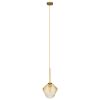 GLOBOSTAR® AMARIS 00869 Μοντέρνο Κρεμαστό Φωτιστικό Οροφής με Ντουί 1 x E27 AC 220-240V IP20 - Χρυσό Πλατίνα & Μελί - Μ22 x Π22 x Y22cm